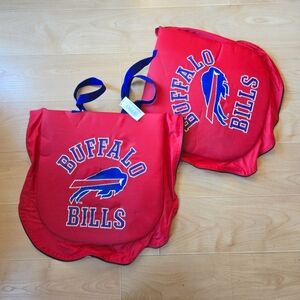 RARE vintage 1990s Buffalo Bills set of 2 seat cushioms, zip up together, NWT